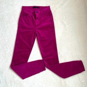 23 J Brand Alana pink velvet high waist skinny pants